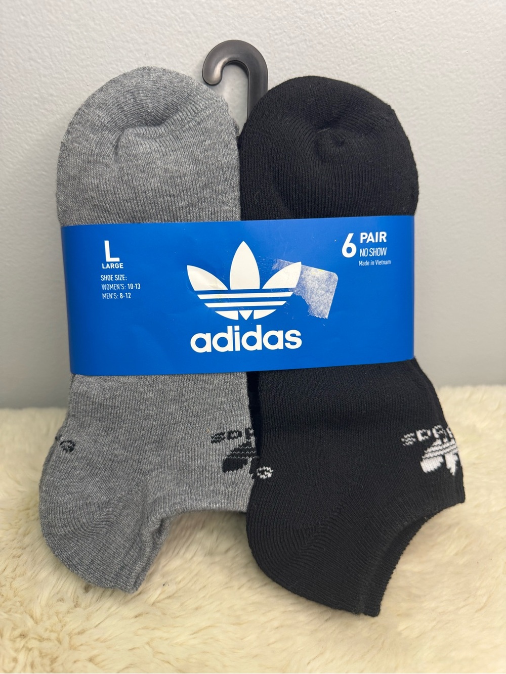 adidas No-Show Athletic Socks 6-Pack - Black & Gray